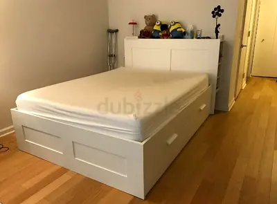 Ikea Queen Brimines Bed frame with Ikea Queen mattress