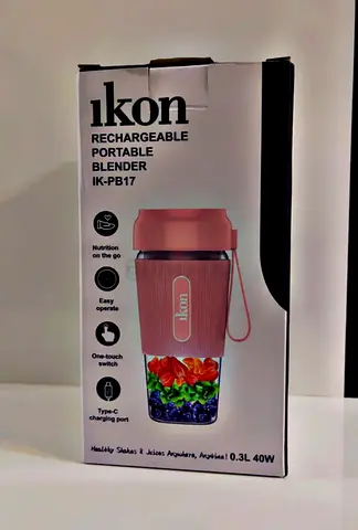 Ikon Rechargeable Portable Blender IK-PB17 - Pink, New in Box
