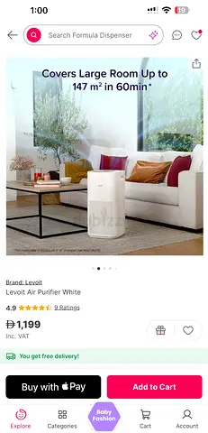 Levoit Air Purifier - White (Covers large rooms)