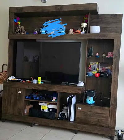 Solid Wood Entertainment Center / TV Unit in Dark Oak Finish
