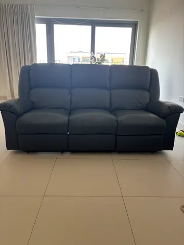 Grey 3-Seater and 2-Seater Leather Sofa Set in Very Good Condition Available on July 3rd.