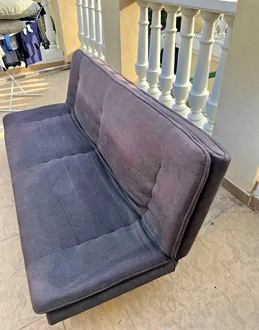 Grey Fabric Convertible Sofa Bed