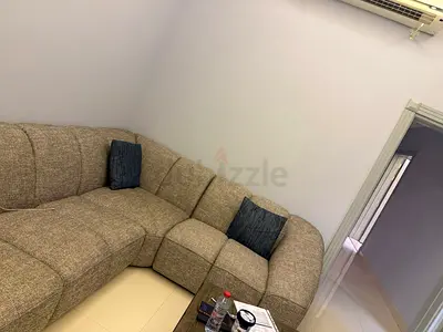 L-shaped Beige Fabric Corner Sofa - Good Condition like new