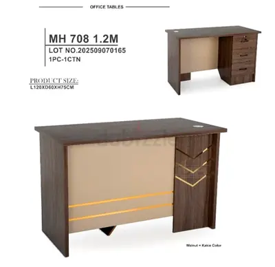 Wooden Office Desk with Drawers - 1.2m
