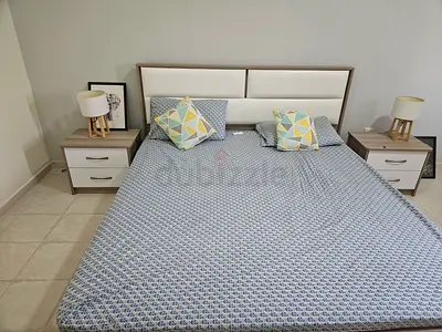 King Size bed with Matress side Table and Dressing and Table lamp