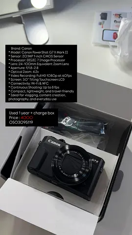 Canon PowerShot G7 X Mark II - Used, Good Condition with Box