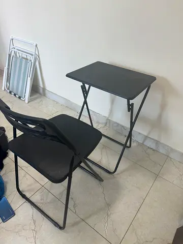 IKEA Black Folding Laptop Table and Chair Set