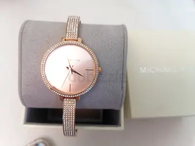 Michael Kors Rose Gold Womens Watch with Crystal Strap