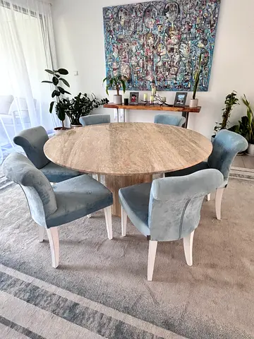 Dinning Table natural travertine mater