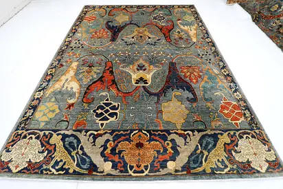 271 x 364 cm | Oriental Kawros Gray Area Rug Afghan Hand Knotted Veg Dye Wool carpet