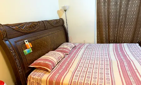 Solid Wooden king size Bed with Carved Headboard - Good Condition without mattress