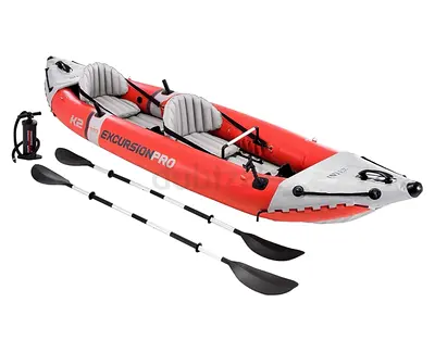 Inflatable 2-Person Kayak + Paddles  Pump – K2 Excursion Pro