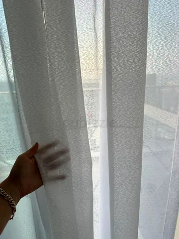White 3 sheer curtains - 2 blackouts set