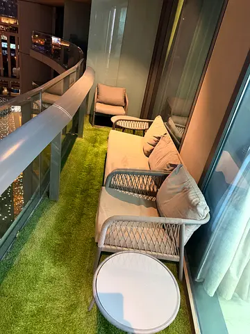 Outdoor balcony lounge chair set with side table