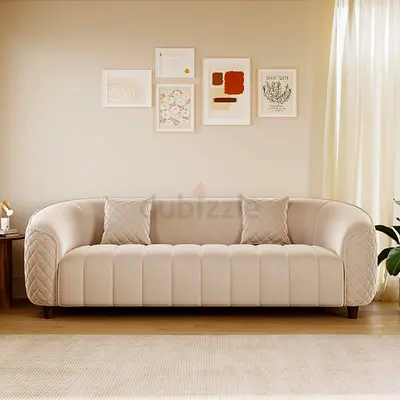 Rounded arms thick 3 seater sofa