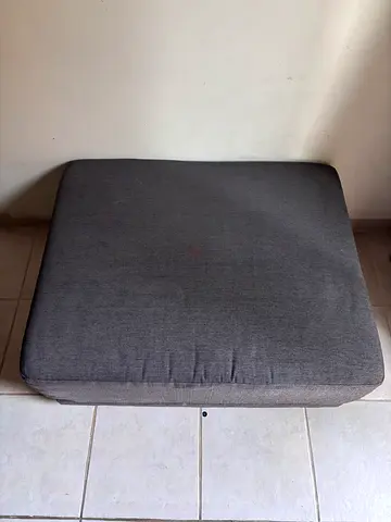 Comfortable Square Grey Fabric Ottoman Footstool