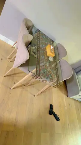 Modern Glass Dining Table with 4 Chairs