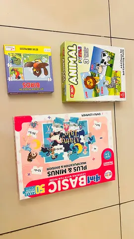 Lot of 3 Kids Puzzles  Educational Games -  Animal  Number Puzzles fixed price 20 AED for all