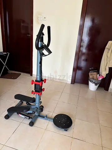 Multi-functional stepper machine with dumbbells and twister plate