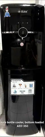 Sure Bottom-Load Water Dispenser / Bottle Cooler - Black