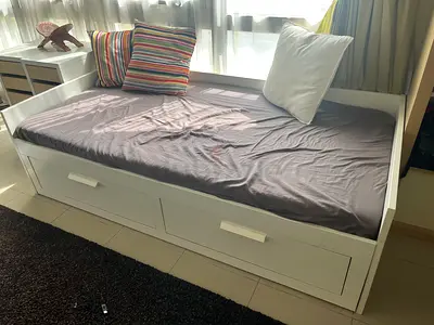 White Ikea Day-Bed 2 Drawers