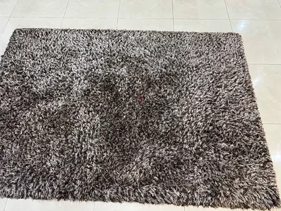 Grey Shaggy Area Rug - Good Condition