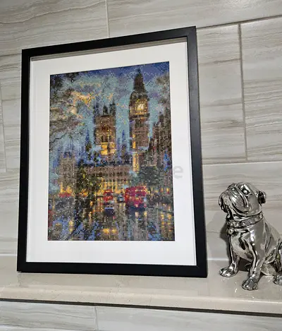 Framed Diamond Art Cityscape (Big Ben) - Ready to Hang