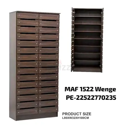 Tall Wenge Shoes Multi-Drawer Cabinet - 80x32x180cm (MAF 1522)