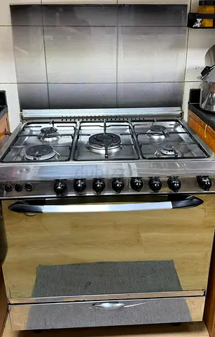 Stainless Steel 5-Burner Gas Range with Oven - Good Working Condition