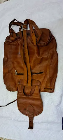 100% Genuine Leather Handmade Backpack | Vintage Brown Leather Bag