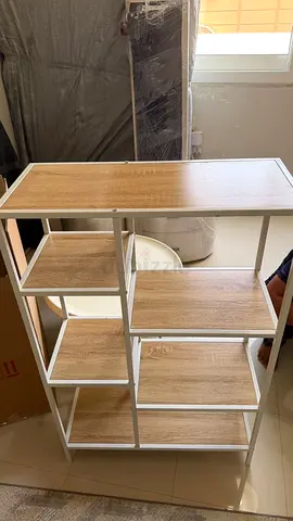 White Frame Wooden Shelving Unit - 6-Tier Open Bookcase
