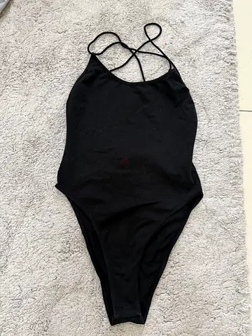Black One-Piece Bodysuit, Size Small