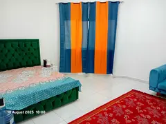 Private Master bedroom with attached bathroom fully furnished available in Al Taawun for couples
