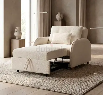Sofa-bed fully convertible. Side table installed