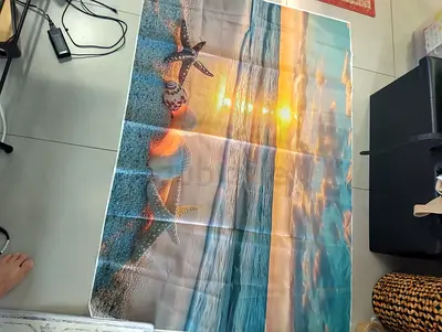 Tablecloth / wall fabric seashore design