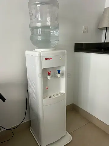 White Freestanding Water Cooler Dispenser with Hot  Cold Taps