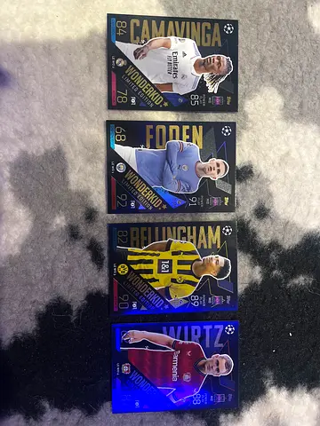 4 UEFA Champions League Wonderkid Football Trading Cards (Rare Set)