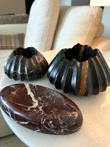 Set of 3 Decorative Stone/Marble Ashtray