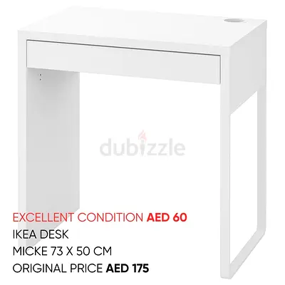 IKEA MICKE small white desk - 73x50 cm, excellent condition