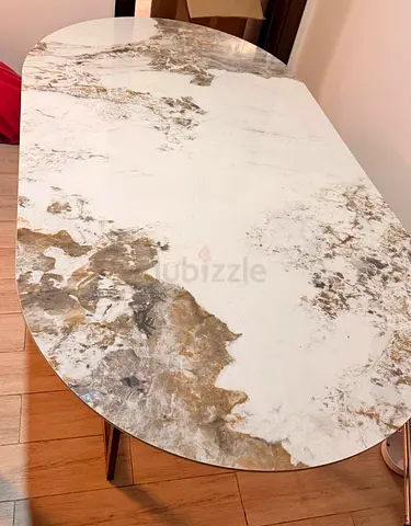 Marble-effect oval coffee table top - good condition
