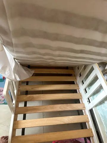 Wooden Baby Crib Frame - Solid Slats, Good Condition
