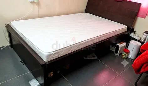 Bed with mattress