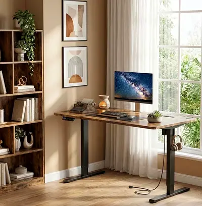 Adjustable Standing Desk 55” Rustic Brown