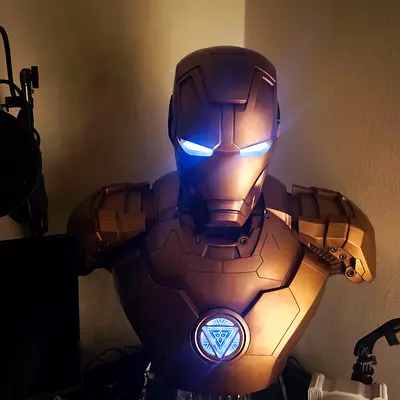 Life-size Camino Iron Man Bust with LED Lights (Collectors Display Piece)