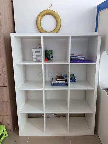 White 12-Cube Storage Shelf / Bookcase - Good Condition Ikea Brand