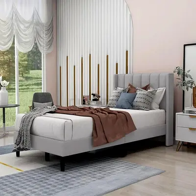 ✅ Brand New Luxury Velvet Bed Single Size with Spring Mattress