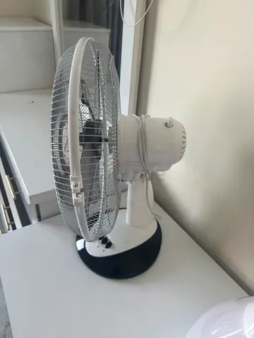White and Black Electric Table Fan