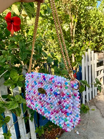 New pearl acrylic handmade beaded bag