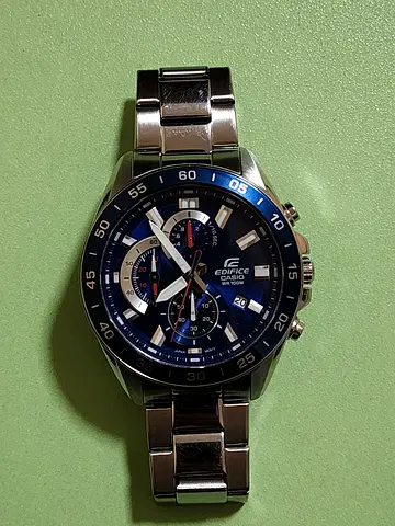 Casio Edifice Mens Stainless Steel Chronograph Watch - Blue Dial