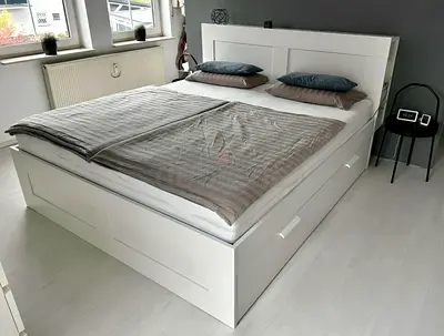 IKEA Brimness KING size bed frame with mattress.- Good Condition